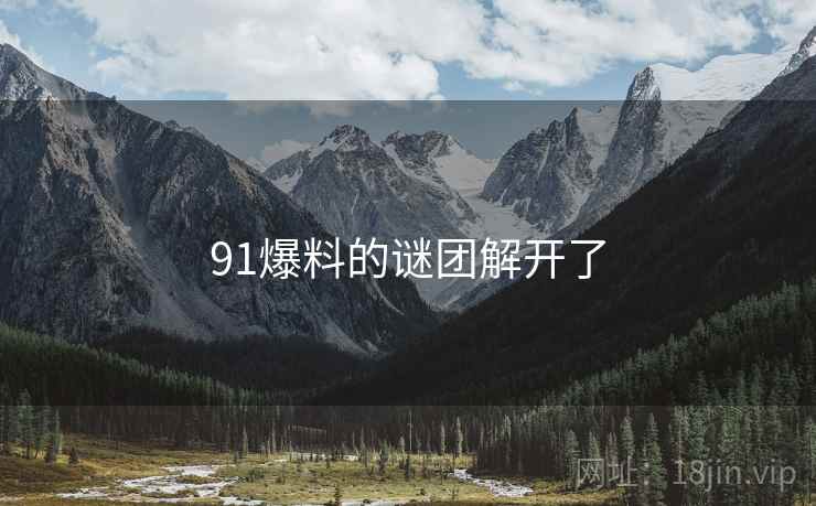 91爆料的谜团解开了  第1张