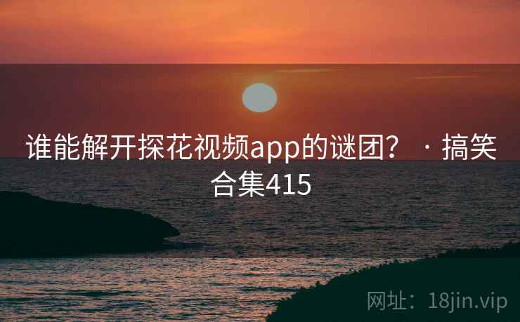 谁能解开探花视频app的谜团？ · 搞笑合集415  第2张