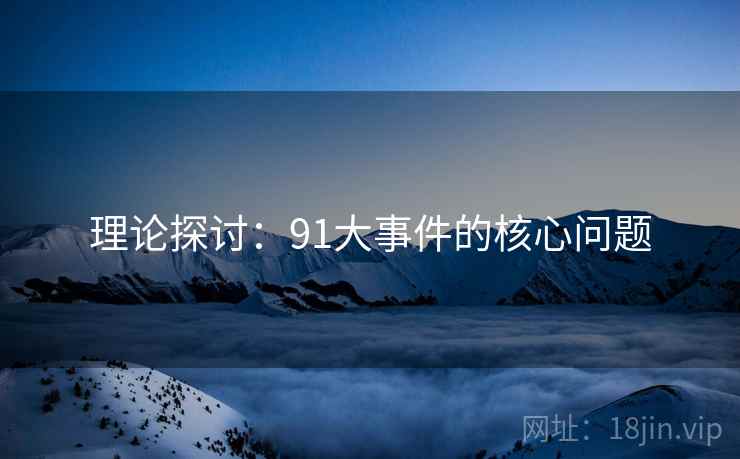 理论探讨：91大事件的核心问题