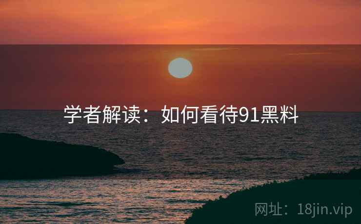 学者解读:如何看待91黑料