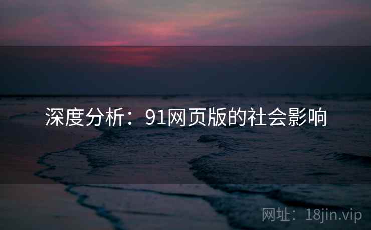 深度分析:91网页版的社会影响